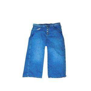J. Jill Size 18P Petite High Rise Button Fly Wider Leg STRETCH Denim Jeans